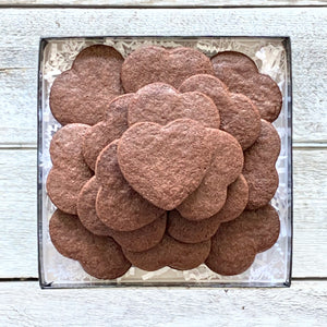 
                  
                    A box of 16 Mini Chocolate Heart Sugar Cookies
                  
                