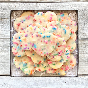 
                  
                    A box of 16 Mini Funfetti Heart Sugar Cookies
                  
                